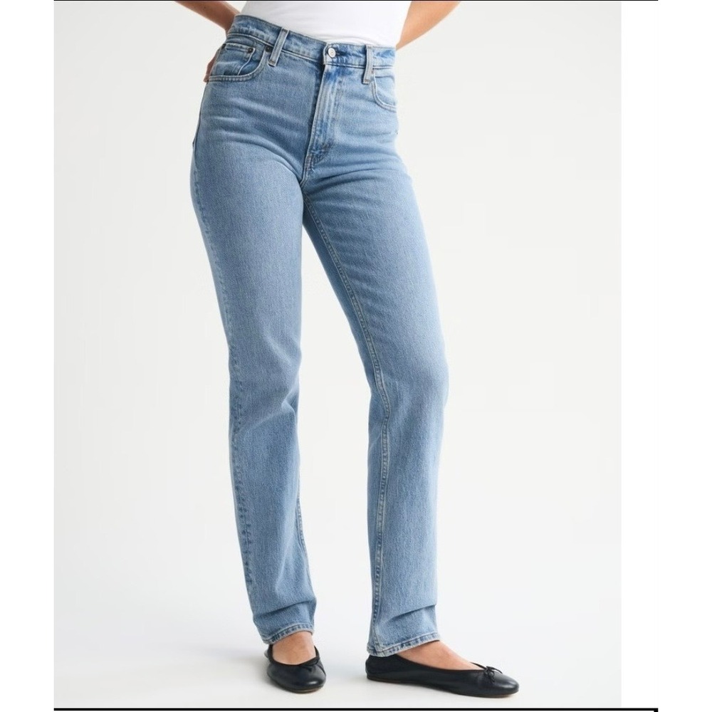 Abercrombie & Fitch Jeans Womens 37 24L Light Blue Excellent The 90s Straight